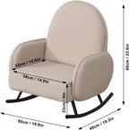 Baby Rocking Chair,Toddler Chair,Kids Chair,Kids Sofa, Shaky Metal Foot and Sherpa Fabric,Toddler Rocking Armchair for Boys and Girls Rest (Beige)