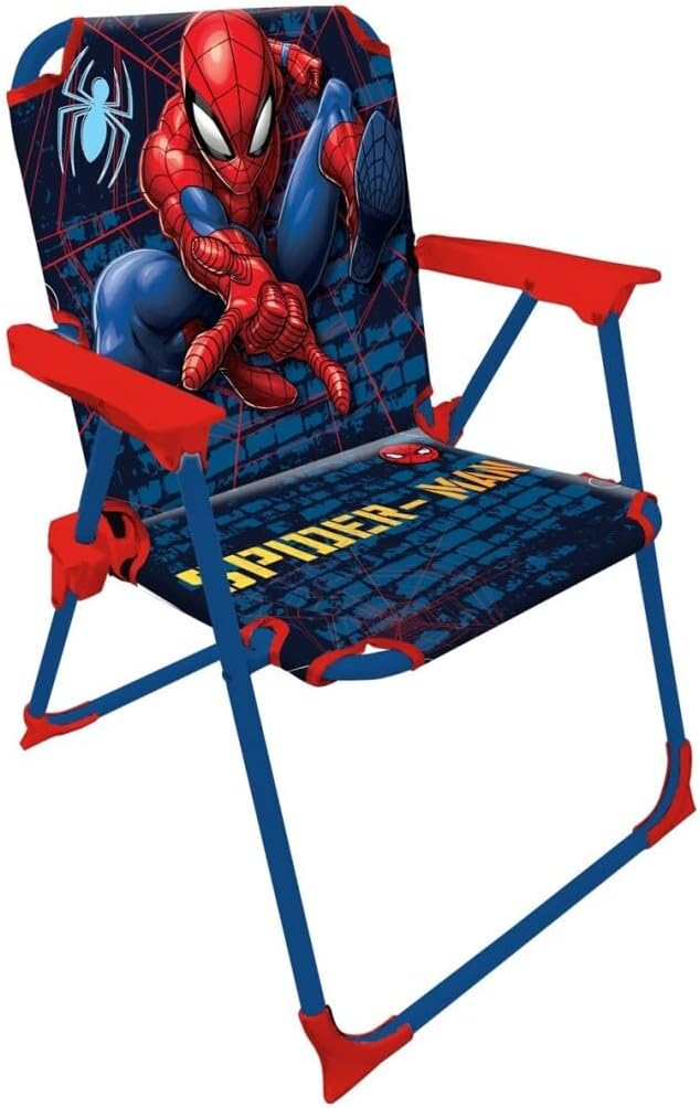 Official Licensed Folding Children's Chair with Arms – Compact and Lightweight – Easy to Clean – Ideal for Indoor and Outdoor Use – Supports up to 30 kg (Spiderman 8717)