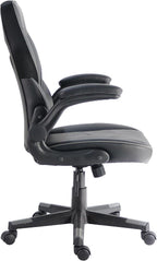 NuSparc SpawnSafe Gaming Chair, Adjustable Height, Flip-up Armrests, 360° Swivel, Black/Grey