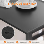 Sweetcrispy Small Computer Desk, 40" Office Writing Desk with Metal Frame & Wooden Top, X-Shaped Reinforcement, Student Study Workstation for Home Bedroom, Black
