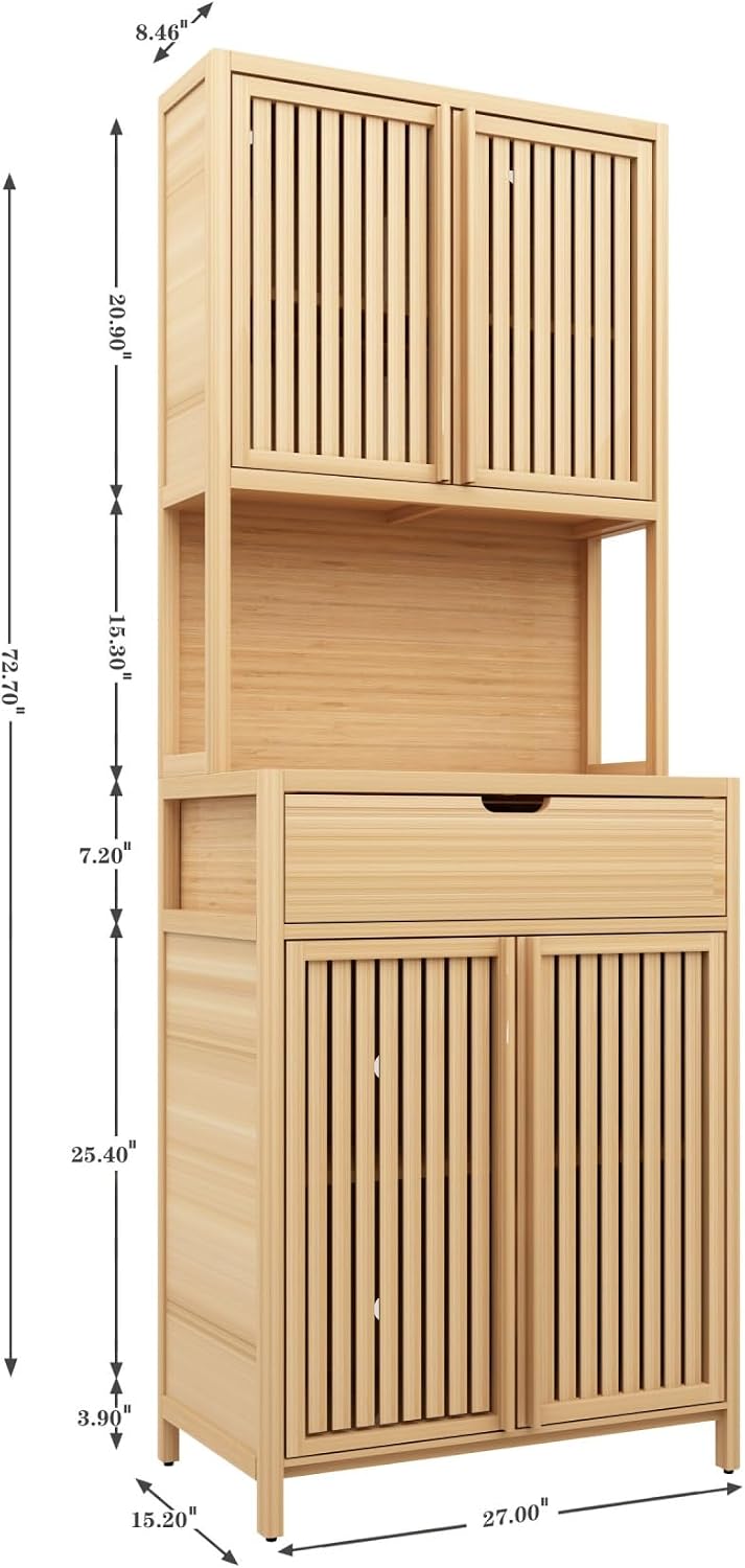 Freestanding Pantry Dideboard, Tall Bookcase Locker, Storage Cabinet for Main Living Spaces,for Kitchen Home