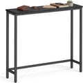 VASAGLE BARNET Collection - Console Table, Thin Narrow Entryway Doorway Table, One Piece Top, for Hallway Bedroom, Steel Frame, Modern, 1 Tier, Charcoal Gray and Ink Black ULNT035BA01S