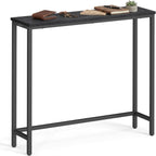 VASAGLE BARNET Collection - Console Table, Thin Narrow Entryway Doorway Table, One Piece Top, for Hallway Bedroom, Steel Frame, Modern, 1 Tier, Charcoal Gray and Ink Black ULNT035BA01S