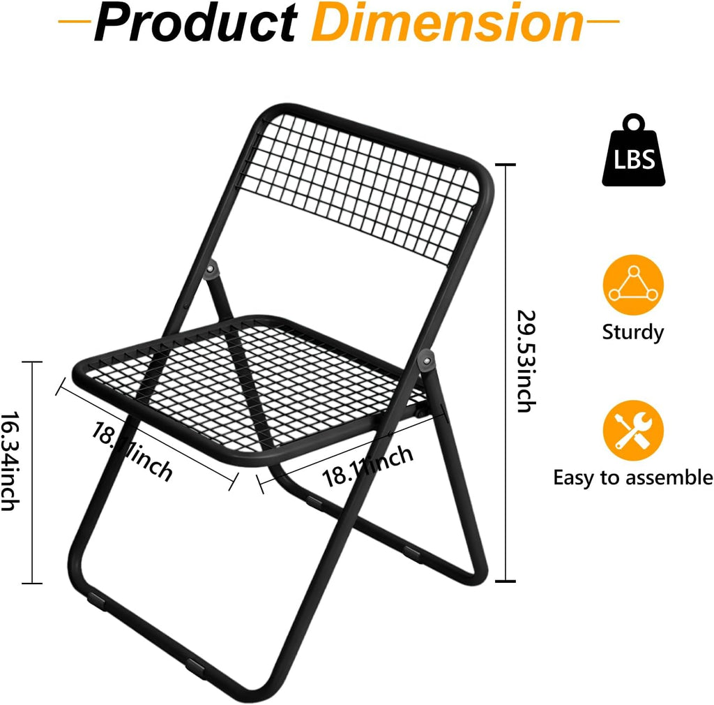 JPBSTO 12 Pack Folding Chair,Balck Color,Single Piece,Foldable Space - Saving Design for Indoor/Outdoor Use