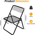 JPBSTO 12 Pack Folding Chair,Balck Color,Single Piece,Foldable Space - Saving Design for Indoor/Outdoor Use
