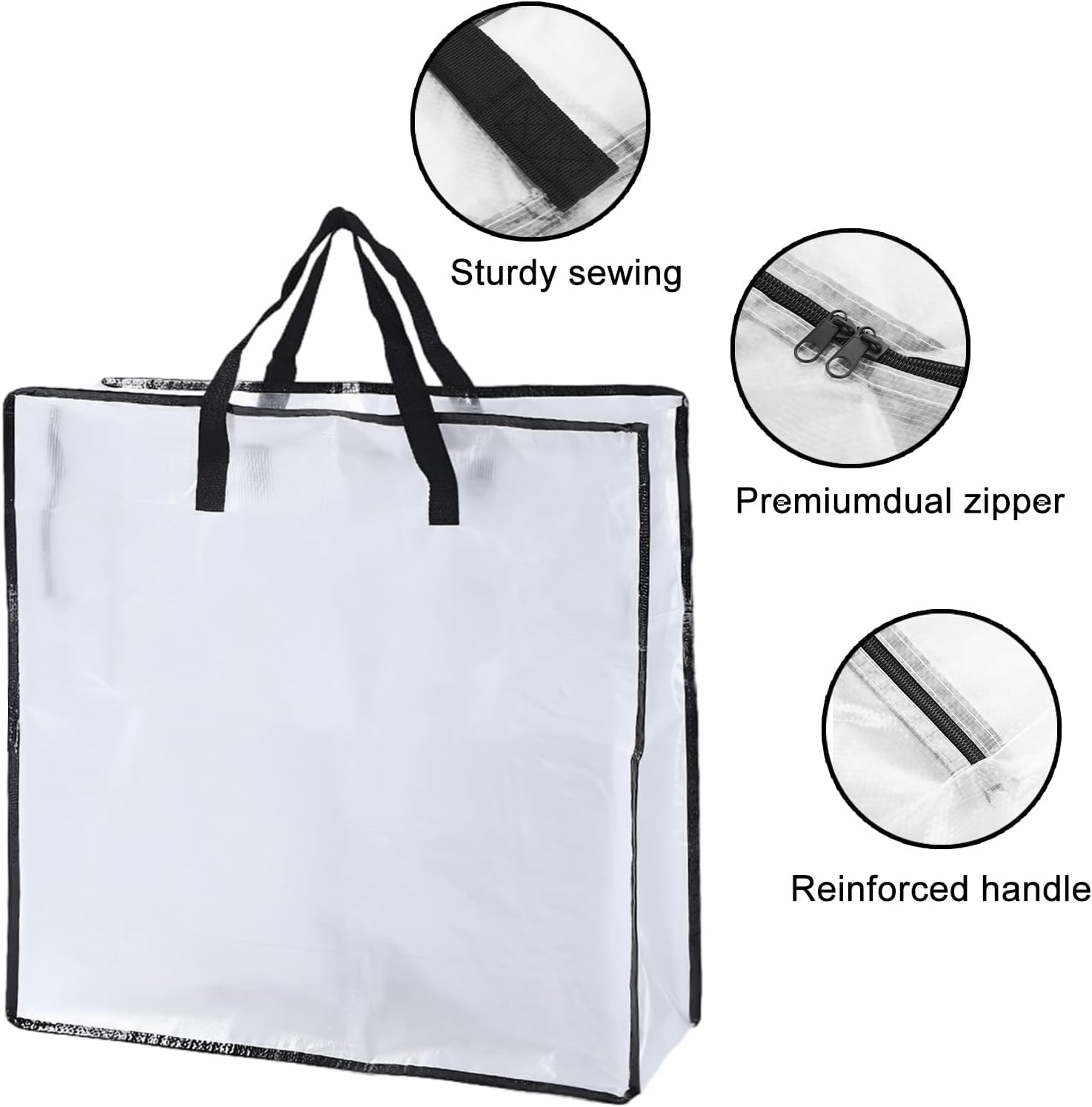 5 Pack Wreath Storage Bag 26x9 Inch Christmas Wreath Storage Container with Zipper and Handles, Underbed Wreath Storage Organizer for College Clothes Pillow Bedding Christmas Wreath