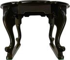 February Mountain Mother of Pearl Tray Table – Round Tea Table with Floral Butterfly Inlay, Small Decorative Side Table for Living Room, Home Decor Accent (Black)