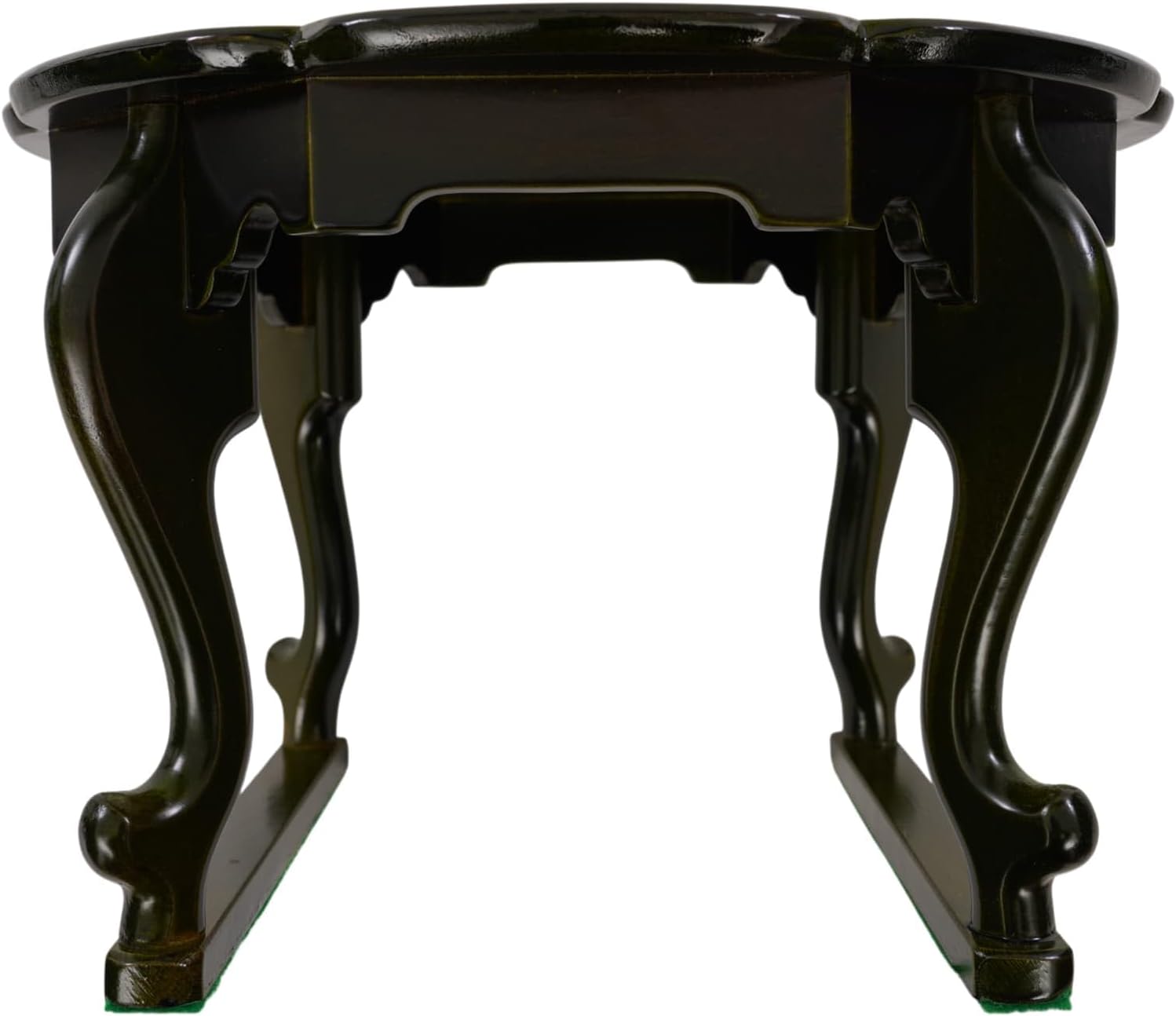 February Mountain Mother of Pearl Tray Table – Round Tea Table with Floral Butterfly Inlay, Small Decorative Side Table for Living Room, Home Decor Accent (Black)