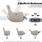 CANMOV Power Recliner Swivel Glider, Electric Swivel Rocker Recliners, Leatheraire Chair, Nursery Rocking Recliner Chair Reclining Sofa for Living Room, USB&Type-C Port, Cream White