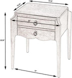 Beaumont Lane Modern Transitional Wood End Table, Olive Ash Brown Finish, 22 x 18 x 27 Inches, Rectangular with 2 Storage Drawers, Rubberwood and Cherry Veneer, Living Room Furniture