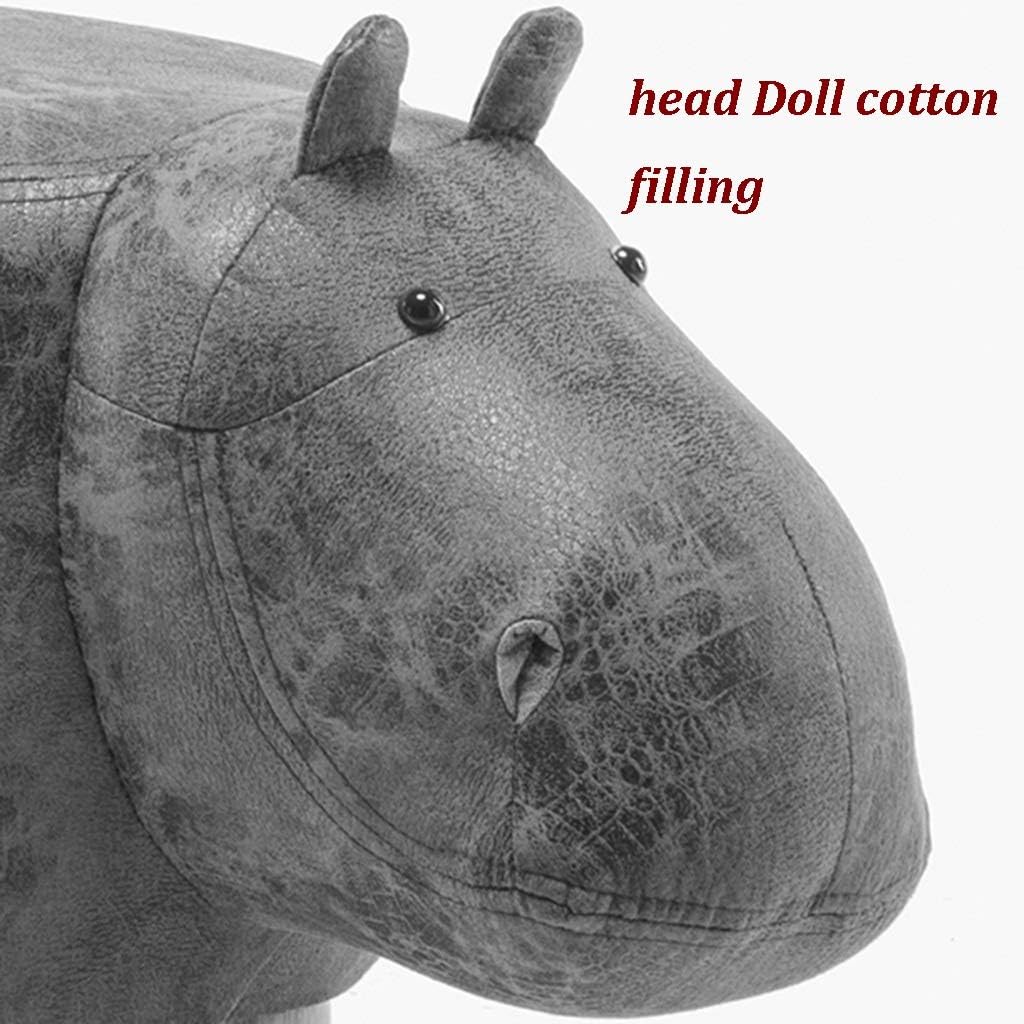 Footstools Animal Footstool Creative Cute Hippo Shoe Changing Stool,Small Coffee Table and Low Stool in The Living Room,Ottomans Beside The Bed in The Bedroom,D-65 * 37CM (D 65 * 37CM)