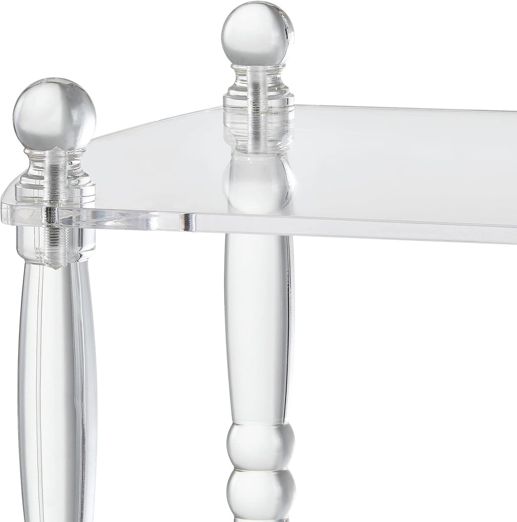 3 Tier Clear Acrylic Table, Accent Furniture for Living Room, Bedroom Clear Nightstand Side End Tables 12" D x 19" W x 28" H