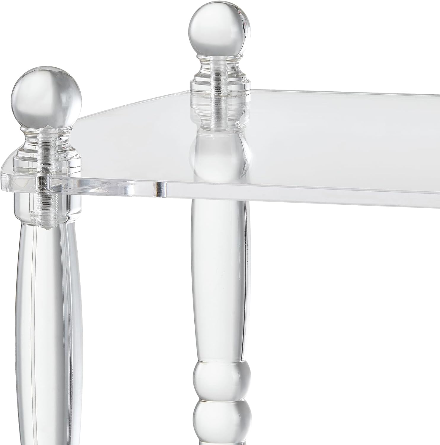 3 Tier Clear Acrylic Table, Accent Furniture for Living Room, Bedroom Clear Nightstand Side End Tables 12" D x 19" W x 28" H