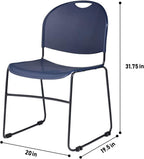 OEF Furnishings OEF855-CL/4 Ultra Compact Commercial Stack Chair (Navy Blue, 4-Pack)