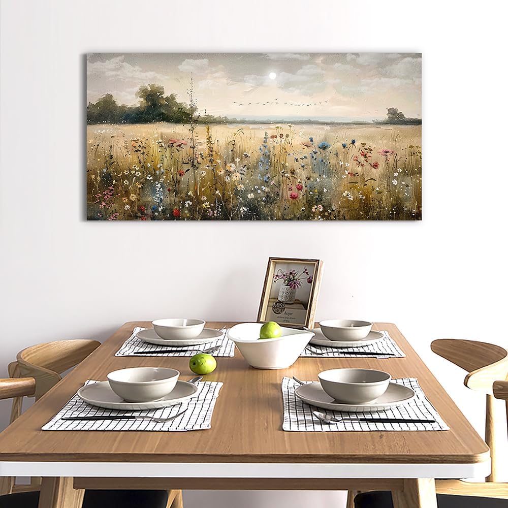 Wapluam Wall Decor For Living Room Canvas Prints Wall Art Bedroom Office Decoration Vintage Abstract Painting Rural Natural Landscape Pictures Artworks Ready To Hang Farmhouse Aesthetic Home Decor