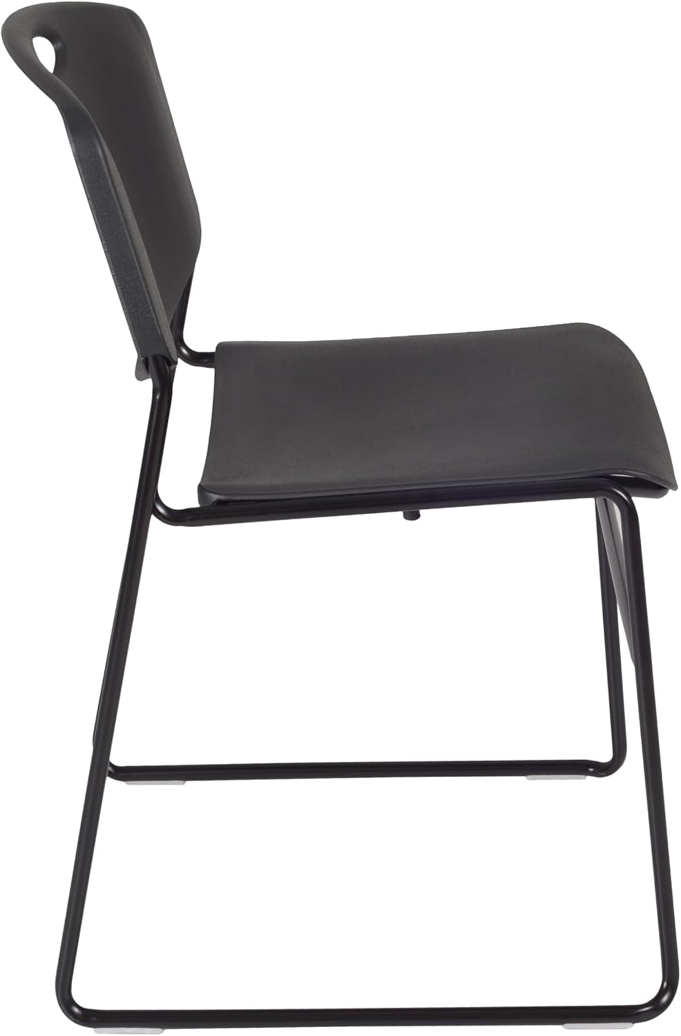 Romig Zeng 400lb Capacity Armless Stackable Chair – Ultra-Compact, Heavy-Duty Metal Frame with Durable Plastic Seat, Space-Saving & Versatile for Offices, Classrooms & Events (Black, 8 Pack)