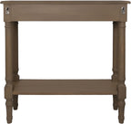 East at Main Marisol Slim Console Table, Brown Wood Finish, 31.5” Narrow Entryway Table, 8” Deep Hallway or Sofa Table with Drawer & Shelf