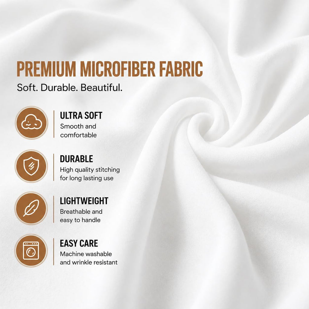 Dorm Bed Skirt Twin XL 36 Inch Drop White, Elastic Easy Fit Dust Ruffle Bedskirt with Split Corners, 100% Microfiber Extra Long Dorm Bedding, College Bed Skirt