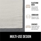 GORILLA GRIP Non Slip Mattress Gripper, Prevents Mattresses from Sliding and Holds Bed in Place, Pad Grips Beds, Sofa, Couch, Chair Cushions and Helps Keep Topper from Slipping, Easy Trim Pads, Queen