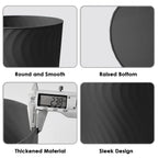 YGJT Small Trash Can, 3 Pack 1.8 Gallons Bathroom Trash Can, Slim Waste Basket, Round Garbage Can, Plastic Trash Bin for Kitchen, Dorm, Bedroom, Office, Living Room, Study, Compact Spaces(Black)