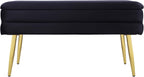 Tov Furniture Ziva Black Velvet Storage Bench