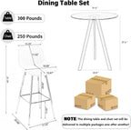 5 Piece Pub Dining Set, Modern Round Bar Table and Chairs for 4, 30" Counter Height Barstools and Glass Kitchen Table Set, 31" Small Dining Table with 4 Stools(Green)