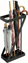 Umbrella Holder for Entryway, Black Umbrella Stand Indoor Stores Umbrellas Canes Equipped with Hooks Ideal for Home, Office , Hotel Lobby of Umbrella Storage Rack