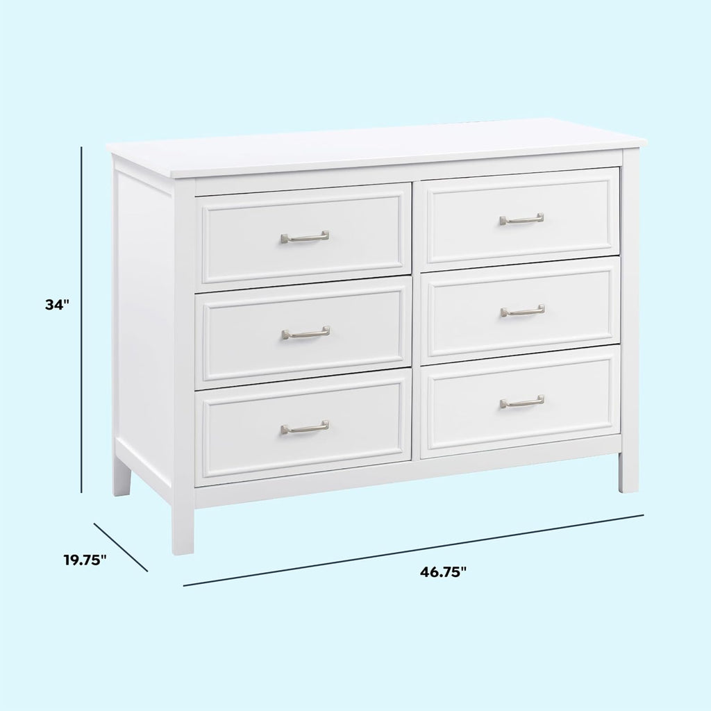 Davinci Charlie 6-Drawer Double Dresser in White