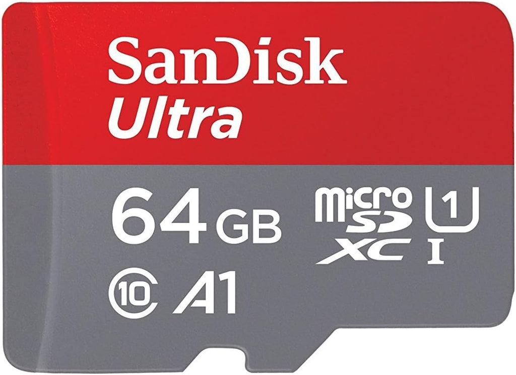 SanDisk 64GB Micro SDXC Ultra Memory Card Class 10 Works with Nintendo Switch OLED Model Gaming System (SDSQUA4-064G-GN6MN) Bundle with (1) Everything But Stromboli SD & MicroSD Memory Card Reader