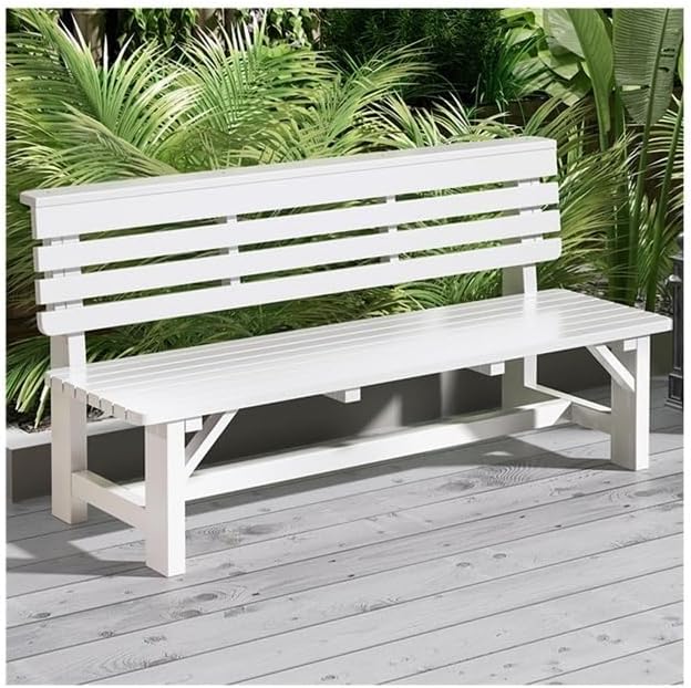 Patio Benches for Outdoors Park Chair Outdoor Bench Seat Solid Wood Back Simple Garden Benches for Outdoors
