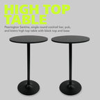Pearington Santina 2 Pack Round Bar and Pub Table, Black