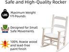 Toddler Rocking Chair Kids Child Wooden Small Baby Comfy Rocker Chairs Furniture for Nursery Bedroom Livingroom Outdoor Reading Room, Ages 3-6, Anti-Tip Design Safe & Sturdy White
