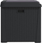 Patio Storage Box Outdoor Deck Cushion Bench 33 Gallon Resin Wicker Container Chest Weather Resistant Lockable Garden Backyard Furniture with Seat Lid Anthracite