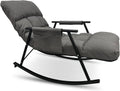 Modern Rocking Chair Accent Rocker Armchair Reading Chair Nursery Chair with Side Pocket Adjustable High Back