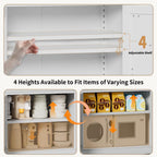 Steel Kitchen Pantry Storage Cabinet, Heavy-Duty Metal Cabinet with Adjustable Shelves, Multi-Functional Storage Solution for Kitchens, Bathrooms & Living Rooms