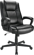 Realspace® Hurston Bonded Leather High-Back Executive Office Chair, Black, BIFMA Compliant