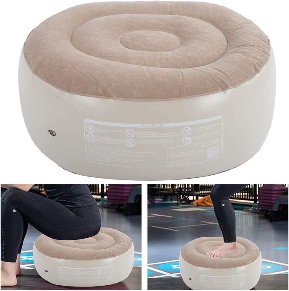 Portable Inflatable Stool for Camping and Hiking, 2-in-1 Multifunctional Inflatable Seat as Chair & Footrest, Made of Soft PVC, Compact Blow-Up Design for Travel, Office, Garden