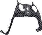 eXtremeRate Graphite Carbon Fiber Pattern Decorative Trim Shell Compatible with p s 5 Controller, DIY Replacement Clip Shell, Custom Plates Cover Compatible with p s 5 Controller with Accent Rings