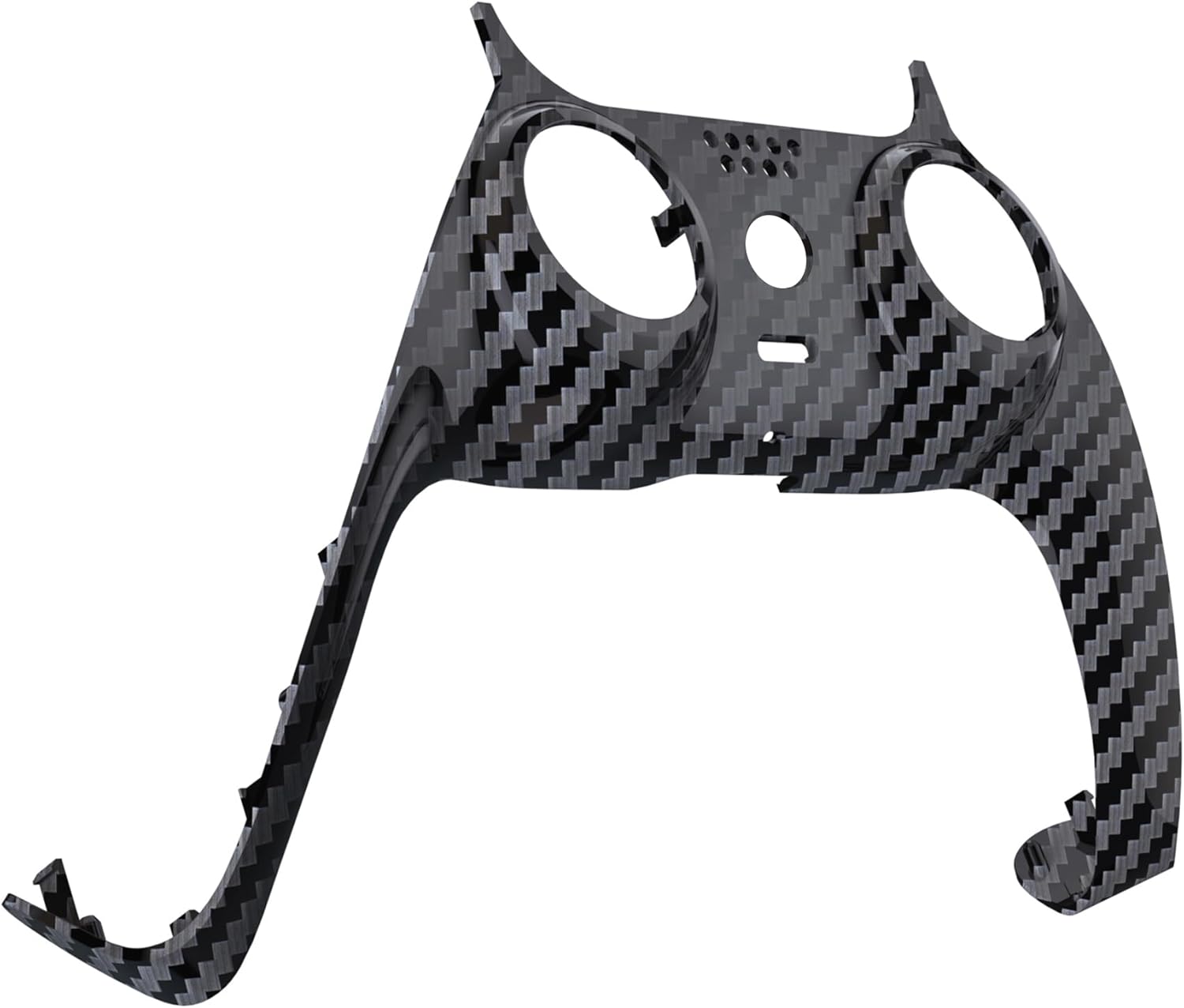 eXtremeRate Graphite Carbon Fiber Pattern Decorative Trim Shell Compatible with p s 5 Controller, DIY Replacement Clip Shell, Custom Plates Cover Compatible with p s 5 Controller with Accent Rings