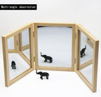 Montessori & Reggio Inspired Children Mirror, Preschool Classroom Essential, 3 Panels, 3-in-1 Folding, Small Mirror for Light Table Explore