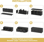 ROJIK Shoe Cabinet Waterproof UV-Resistant,Storage Bench Indoor Outdoor with Adjustable Shelves,for Entryway Bedroom,Hallway,Living Room(3 Door,Black)