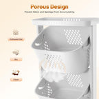 3-Tier Rolling Laundry Basket Organizer Sorter with Wheels, Vertical Removable Dirty Clothes Laundry Hamper Cart for Laundry Room Organization Dorm, Closet, Bathroom