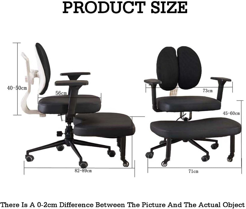 Kneeling Chair with Backrest,Rolling Cross-Leg Chair,Ergonomic Posture with Armrests,45-60cm Adjustable Positions,for Office Home(Size-1)