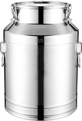 Milk Can Thickened 304 Stainless Steel Wine Pail Bucket Heavy Duty Liquid Storage Barrel Transport Cans Tote Jug with Sealed Lid(12.68Gal/48L)