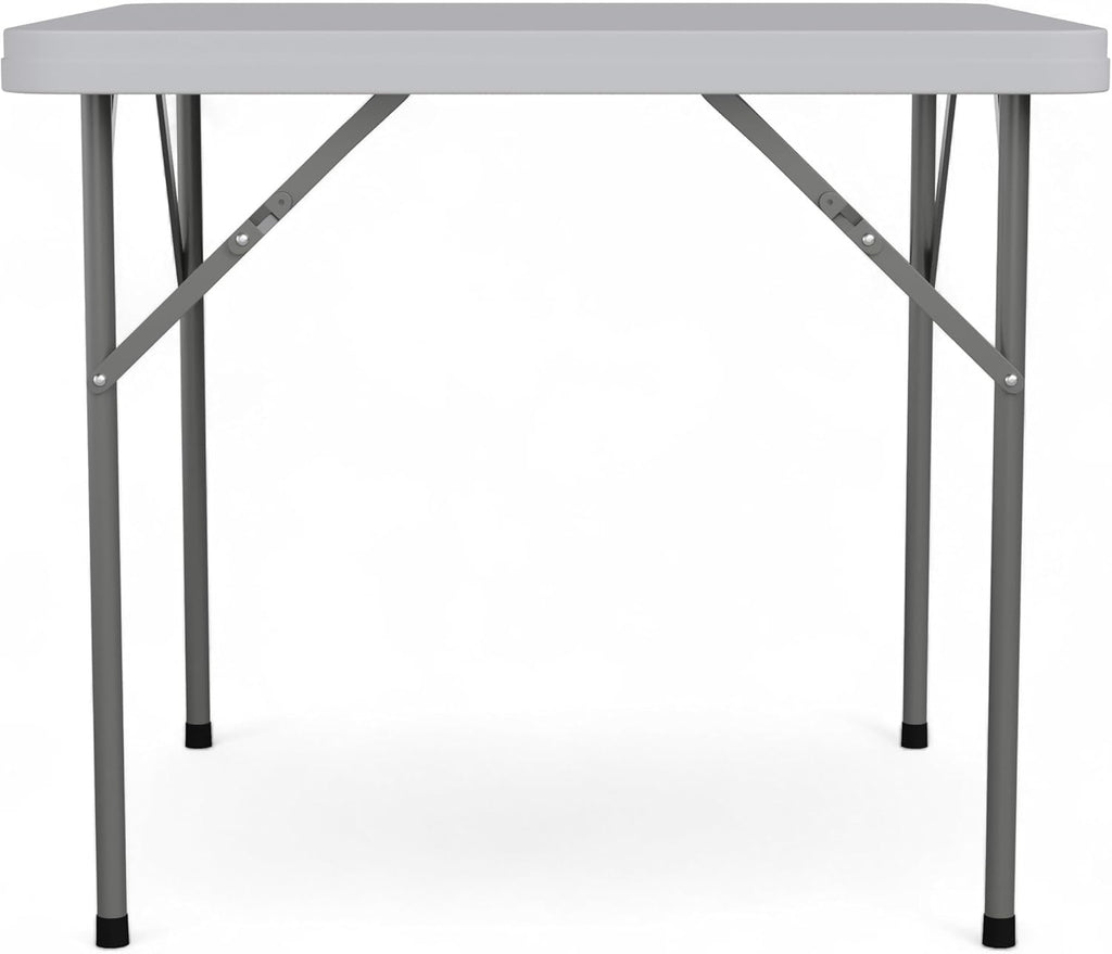 Flash Furniture Elon 2.85' Square All-Occasion Plastic Folding Event Table with Locking Legs, Folding Banquet Table for Indoor/Outdoor Events, White