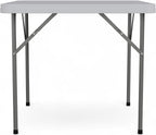 Flash Furniture Elon 2.85' Square All-Occasion Plastic Folding Event Table with Locking Legs, Folding Banquet Table for Indoor/Outdoor Events, White