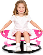 JOYCAT Spinning Chair for Autistic Kids, 360° Sensory Swivel Chair with Soft Washable Cushion, Grip Handles & Anti-Slip Base,220LBS Kids Spin Chair for Autism Sensory Play,Classroom & Calm Corner,Pink