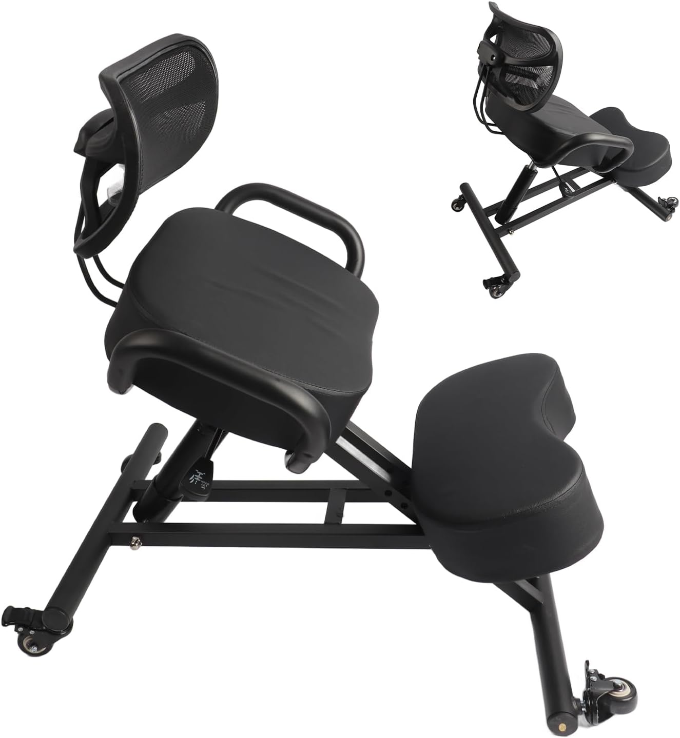 Ergonomic Kneeling Chair with Back Support Adjustable Height Angle Cushion Footrest,Breathable Mesh Backrest,100KG Load Capacity,for Home,Office & Garage Use