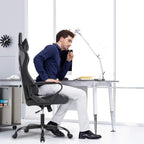 High Back Gaming Chair Ergonomic Racing Heavy Duty Office Chair Pc Video Game Chair, Lumbar Support with Arms & Headrest Chic Racing Style Desk Chair, Swivel Adjustable Best Home Office Chair - Black