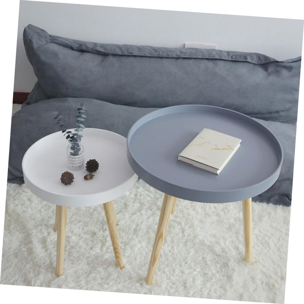 Levemolo Mini Round Sofa Side Table Nordic Style Household Corner Table White for Living Room Balcony Use